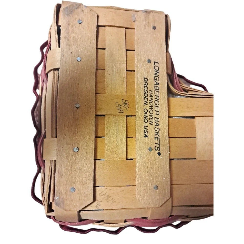 Longaberger 1999‎ Large Heart Lid Basket Combo Liner